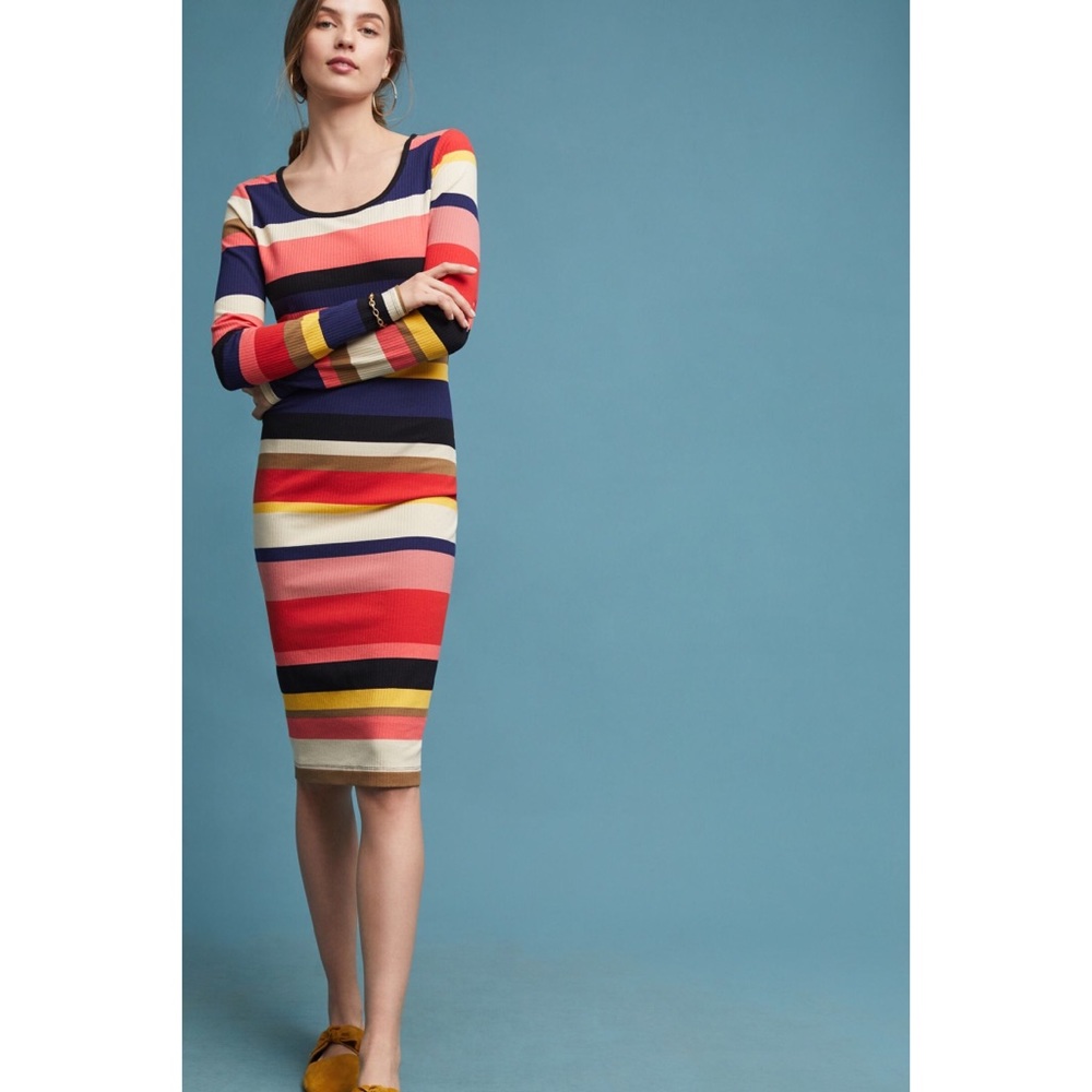 Anthropologie Multicolored Stripe Dress